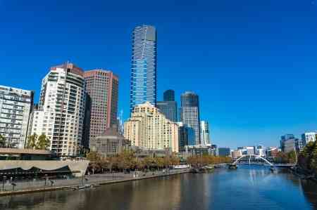 Melbourne Australia Southbank Area Yarra River View